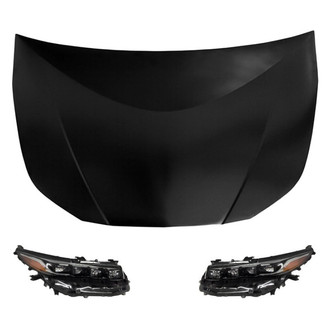 Replace® - 3-Piece Kit (Driver and Passenger Side Headlights, Hood Panel) (CAPA Certified)