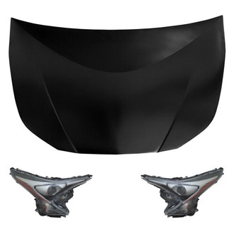 Replace® - 3-Piece Kit (Driver and Passenger Side Headlights, Hood Panel)