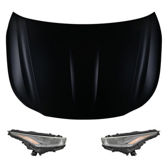 Replace® - 3-Piece Kit (Driver and Passenger Side Headlights, Hood Panel)