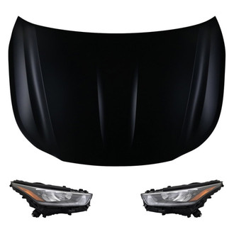 Replace® - 3-Piece Kit (Driver and Passenger Side Headlights, Hood Panel)