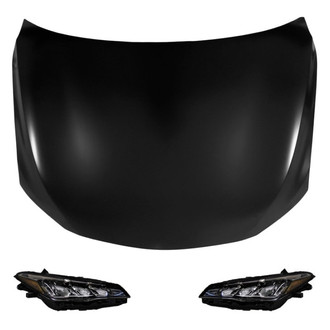 Replace® - 3-Piece Kit (Driver and Passenger Side Headlights, Hood Panel) (CAPA Certified)