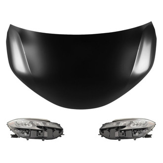 Replace® - 3-Piece Kit (Driver and Passenger Side Headlights, Hood Panel) (CAPA Certified)