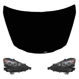 Replace® - 3-Piece Kit (Driver and Passenger Side Headlights, Hood Panel) (CAPA Certified)