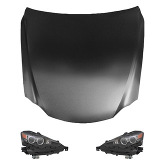 Replace® - 3-Piece Kit (Driver and Passenger Side Headlights, Hood Panel) (CAPA Certified)