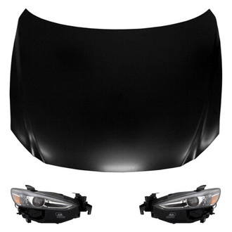 Replace® - 3-Piece Kit (Driver and Passenger Side Headlights, Hood Panel) (CAPA Certified)