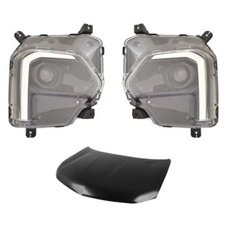 Replace® - 3-Piece Kit (Driver and Passenger Side Headlights, Hood Panel) (CAPA Certified)