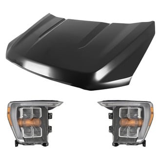 Replace® - 3-Piece Kit (Driver and Passenger Side Headlights, Hood Panel) (CAPA Certified)