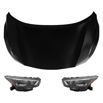 Replace® - 3-Piece Kit (Driver and Passenger Side Headlights, Hood Panel) (CAPA Certified)