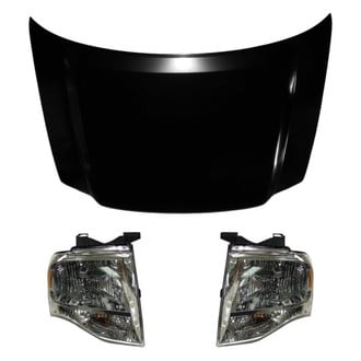 Replace® - 3-Piece Kit (Driver and Passenger Side Headlights, Hood Panel) (CAPA Certified)