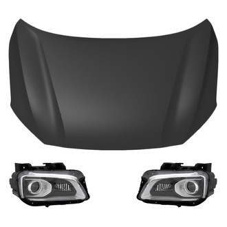 Replace® - 3-Piece Kit (Driver and Passenger Side Headlights, Hood Panel) (CAPA Certified)