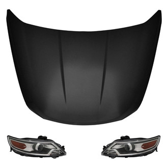 Replace® - 3-Piece Kit (Driver and Passenger Side Headlights, Hood Panel) (CAPA Certified)