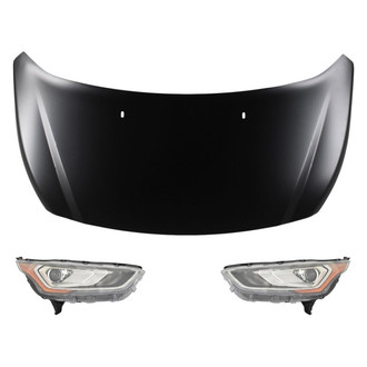 Replace® - 3-Piece Kit (Driver and Passenger Side Headlights, Hood Panel) (CAPA Certified)
