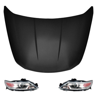 Replace® - 3-Piece Kit (Driver and Passenger Side Headlights, Hood Panel) (CAPA Certified)
