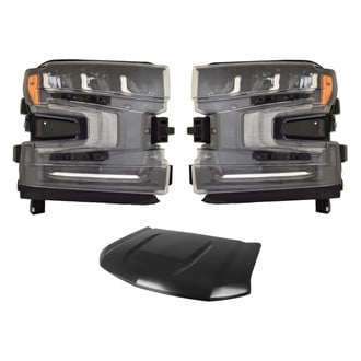 Replace® - 3-Piece Kit (Driver and Passenger Side Headlights, Hood Panel) (CAPA Certified)
