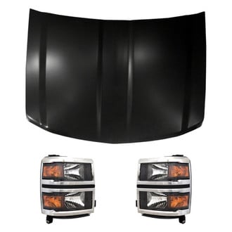 Replace® - 3-Piece Kit (Driver and Passenger Side Headlights, Hood Panel) (CAPA Certified)