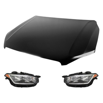 Replace® BNDL-215445 - 3-Piece Kit (Driver and Passenger Side Headlights, Hood Panel) (CAPA Certified)