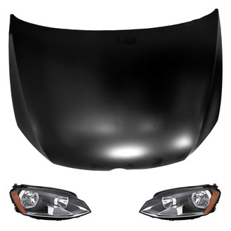Replace® - 3-Piece Kit (Driver and Passenger Side Headlights, Hood Panel) (CAPA Certified)