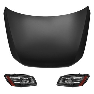 Replace® - 3-Piece Kit (Driver and Passenger Side Headlights, Hood Panel)