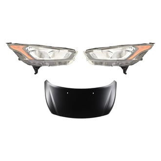 Replace® - 3-Piece Kit (Driver and Passenger Side Headlights, Hood Panel) (CAPA Certified)