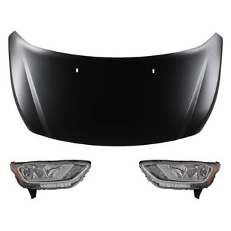 Replace® - 3-Piece Kit (Driver and Passenger Side Headlights, Hood Panel) (CAPA Certified)