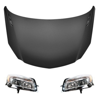 Replace® - 3-Piece Kit (Driver and Passenger Side Headlights, Hood Panel) (CAPA Certified)