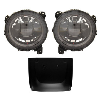 Replace® - 3-Piece Kit (Driver and Passenger Side Headlights, Hood Panel) (CAPA Certified)