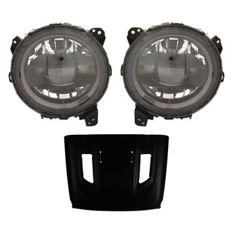 Replace® - 3-Piece Kit (Driver and Passenger Side Headlights, Hood Panel) (CAPA Certified)