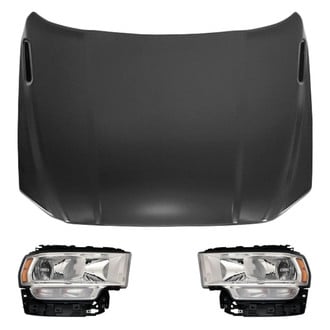 Replace® - 3-Piece Kit (Driver and Passenger Side Headlights, Hood Panel) (CAPA Certified)