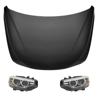 Replace® - 3-Piece Kit (Driver and Passenger Side Headlight Lenses and Housings, Hood Panel) (Standard Line)