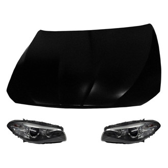 Replace® - 3-Piece Kit (Driver and Passenger Side Headlight Lenses and Housings, Hood Panel) (Standard Line)