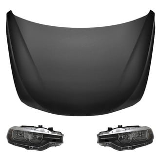 Replace® - 3-Piece Kit (Driver and Passenger Side Headlight Lenses and Housings, Hood Panel) (Standard Line)