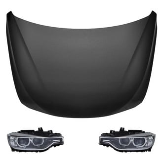 Replace® - 3-Piece Kit (Driver and Passenger Side Headlight Lenses and Housings, Hood Panel) (Standard Line)
