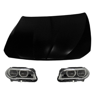 Replace® - 3-Piece Kit (Driver and Passenger Side Headlight Lenses and Housings, Hood Panel) (Standard Line)