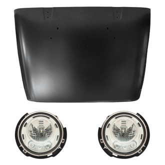 Replace® - 3-Piece Kit (Driver and Passenger Side Headlights, Hood Panel)
