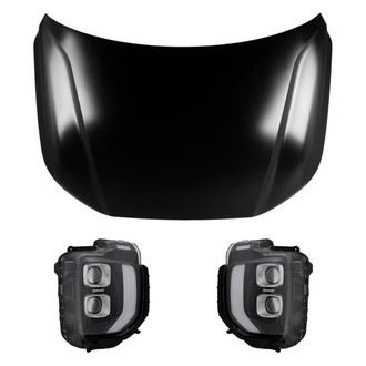 Replace® - 3-Piece Kit (Driver and Passenger Side Headlights, Hood Panel)