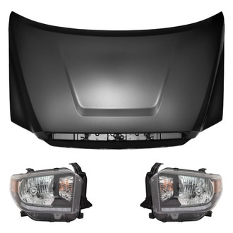 Replace® - 3-Piece Kit (Driver and Passenger Side Headlights, Hood Panel) (Standard Line)