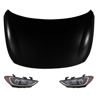 Replace® - 3-Piece Kit (Driver and Passenger Side Headlights, Hood Panel) (Standard Line)