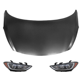 Replace® - 3-Piece Kit (Driver and Passenger Side Headlights, Hood Panel) (Standard Line)