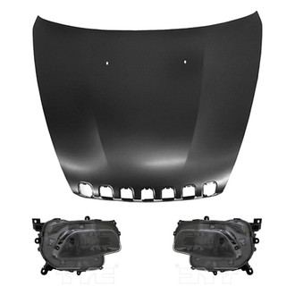 Replace® - 3-Piece Kit (Driver and Passenger Side Headlights, Hood Panel) (Standard Line)