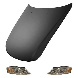 Replace® - 3-Piece Kit (Driver and Passenger Side Headlights, Hood Panel) (Standard Line)