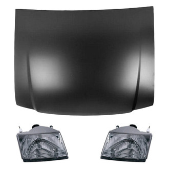 Replace® - 3-Piece Kit (Driver and Passenger Side Headlights, Hood Panel) (Standard Line)