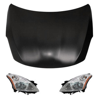 Replace® - 3-Piece Kit (Driver and Passenger Side Headlights, Hood Panel) (Standard Line)
