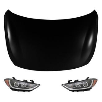 Replace® - 3-Piece Kit (Driver and Passenger Side Headlights, Hood Panel) (Standard Line)