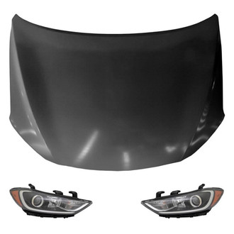 Replace® - 3-Piece Kit (Driver and Passenger Side Headlights, Hood Panel) (Standard Line)