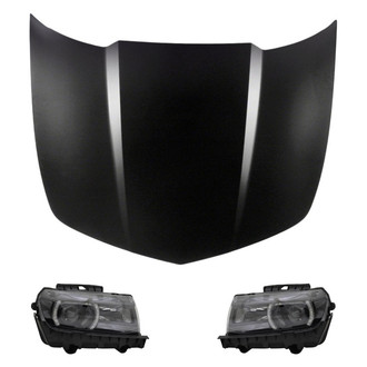 Replace® - 3-Piece Kit (Driver and Passenger Side Headlights, Hood Panel) (Standard Line)