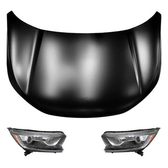 Replace® - 3-Piece Kit (Driver and Passenger Side Headlights, Hood Panel) (Standard Line)