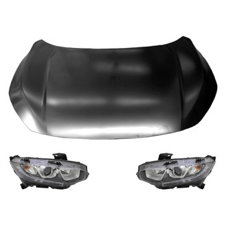Replace® - 3-Piece Kit (Driver and Passenger Side Headlights, Hood Panel) (Standard Line)