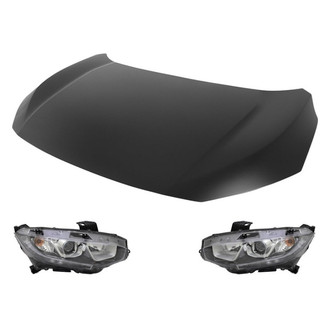 Replace® - 3-Piece Kit (Driver and Passenger Side Headlights, Hood Panel) (Standard Line)