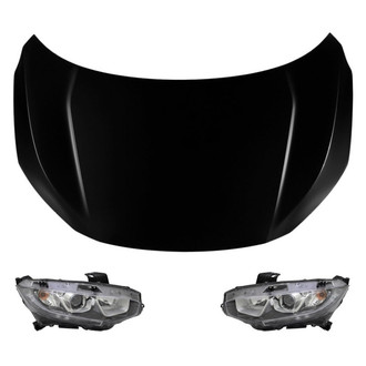 Replace® - 3-Piece Kit (Driver and Passenger Side Headlights, Hood Panel) (Standard Line)