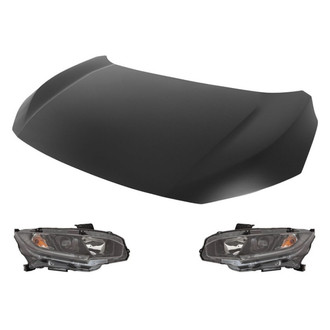 Replace® - 3-Piece Kit (Driver and Passenger Side Headlights, Hood Panel) (Standard Line)